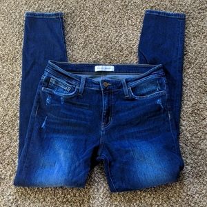 Flying monkey distressed skinny jeans